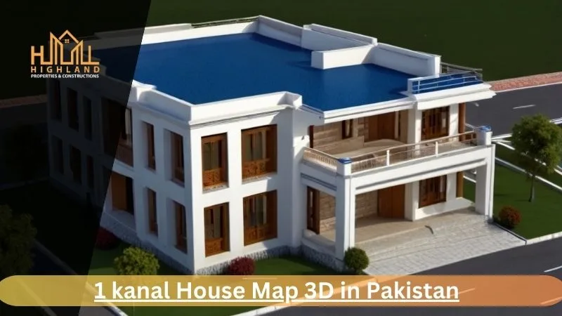 1 kanal House Map 3D in Pakistan