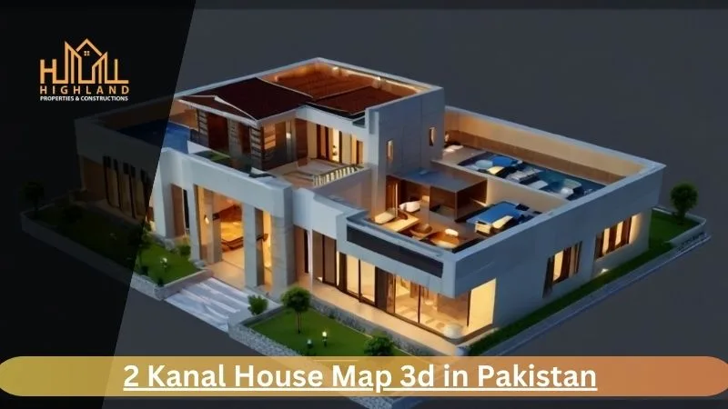 2 Kanal House Map 3d in Pakistan