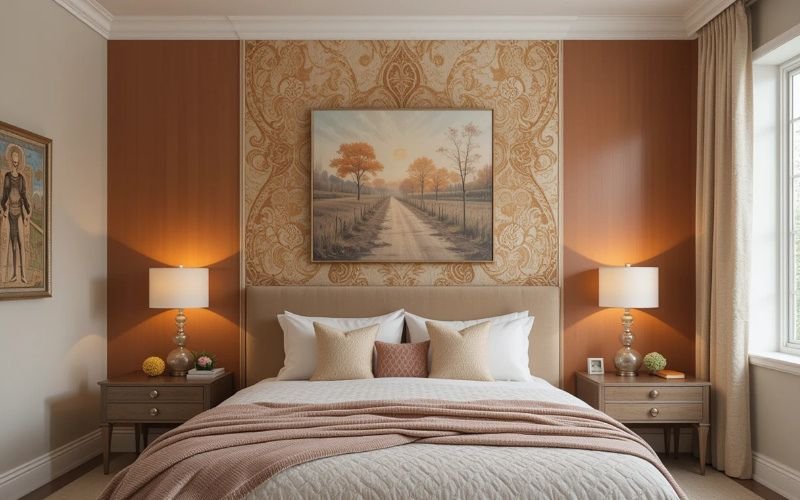 Warm Accent Walls (Burgundy, Mustard)