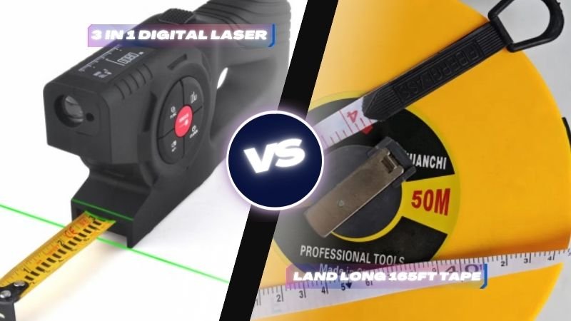 3 in 1 Digital Laser vs. Land Long 165FT Tape