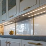 Modern kitchen with sleek under-cabinet lighting, showcasing energy-efficient LED kitchen lights under cabinets for a stylish and functional design.