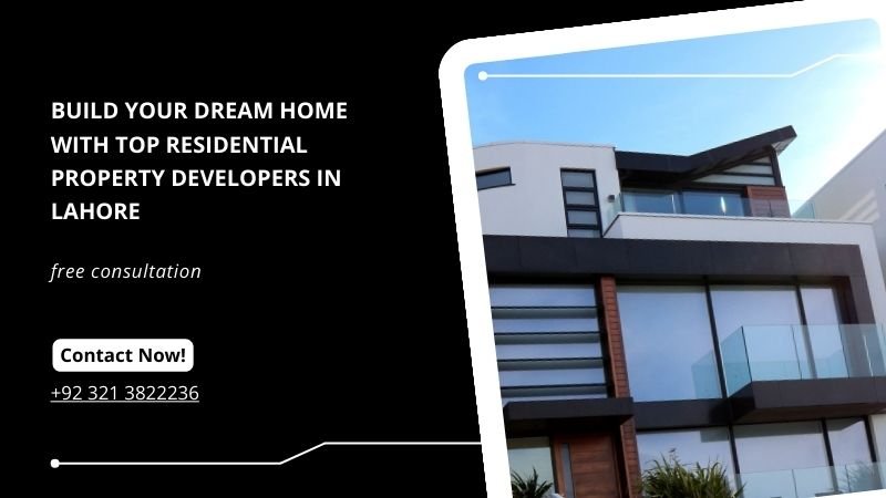 Modern luxury home design featuring large glass windows and sleek architecture, promoted by top residential property developers in Lahore. Contact Highland Constructions for Residential Property Development Lahore.