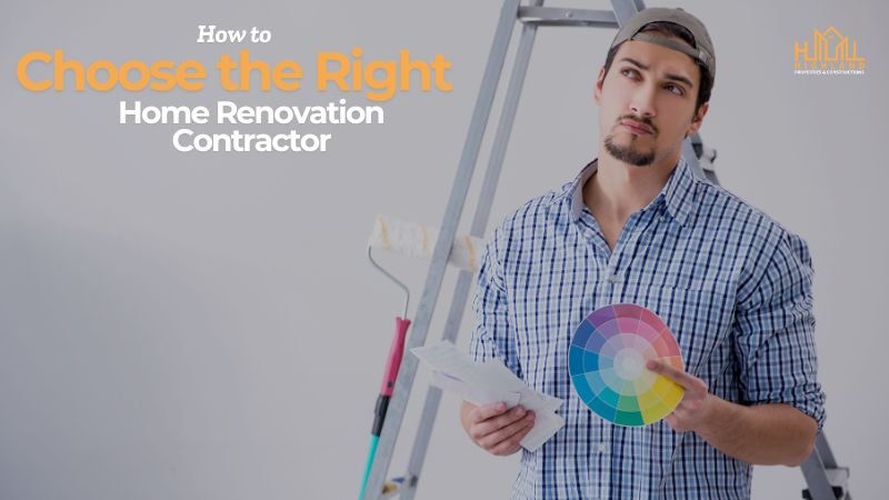 A thoughtful man holding a color palette and renovation plans, standing in front of a ladder with painting tools. Best Home Renovation Contractors in Islamabad.

