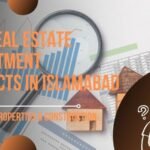 Top Real Estate Investment Projects in Islamabad - A visually appealing image featuring charts, graphs, and house models representing real estate growth. Includes the Highland Properties & Construction brand.