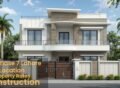 Modern luxury house in DHA Phase 7 Lahore, featuring elegant architecture, a stylish facade, and a secure gated entrance with lush greenery.