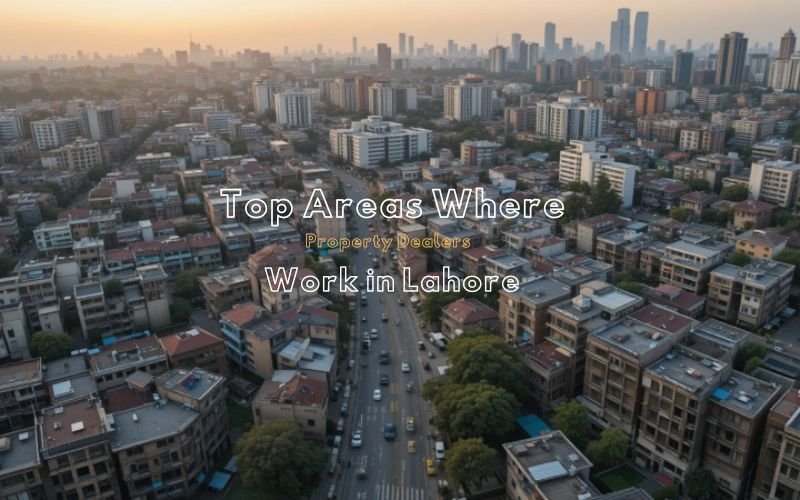 Top Areas Where Property Dealers in Lahore Work – Aerial View of Residential and Commercial Buildings in Lahore