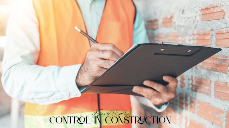 Construction inspector in safety vest writing notes on a clipboard, highlighting quality control in construction.