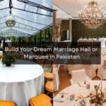 Elegant indoor and outdoor event setups by a top Marriage Hall & Marquee Construction Company in Pakistan.