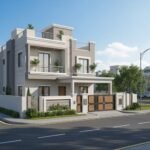 Modern double-storey residential house with contemporary exterior design, showcasing premium construction services in Islamabad.