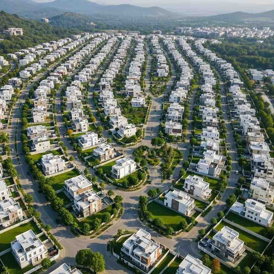 Aerial-view-of-organized-road-layout-and-smart-plot-planning-in-Park-View-City-Islamabad.