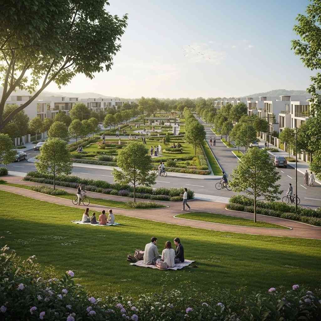 Green-parks-and-peaceful-surroundings-in-Park-View-City-Islamabad-with-modern-homes-and-landscaped-areas.
