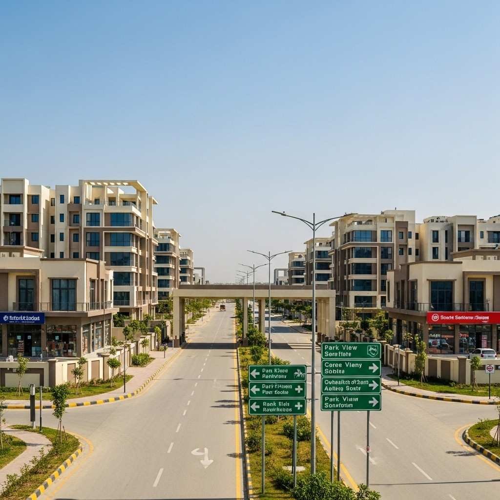 Residential-community-in-Park-View-City-Islamabad-with-easy-access-to-schools,-markets,-and-main-roads.
