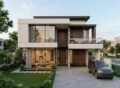 Modern luxury house design showing Architectural & Interior Design in Bahria Town Lahore with stylish exterior, glass windows, and elegant landscaping.