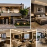 Modern house exterior and luxury interior spaces showcasing Architectural & Interior Design in Jubilee Town Lahore.