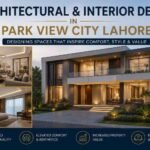Architectural & Interior Design in Park View City Lahore showcasing modern luxury house exterior with elegant interior living spaces and contemporary design.