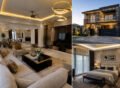 Modern luxury home design showing living room, bedroom, and exterior view with Furniture Solutions in DHA Lahore.