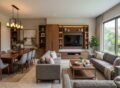 Modern living and dining area with custom wood furniture solutions in Jubilee Town Lahore.