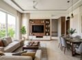 Modern living and dining room with elegant custom furniture showcasing Furniture Solutions in Park View City Lahore for a stylish and functional home.