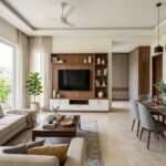 Modern living and dining room with elegant custom furniture showcasing Furniture Solutions in Park View City Lahore for a stylish and functional home.