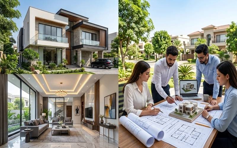 Architectural & Interior Design in Etihad Town Lahore with modern house exterior, luxury interior, and expert design consultation.