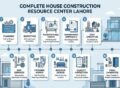 Complete House Construction Resource Center Lahore timeline showing all house construction phases from planning to final handover.