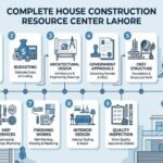 Complete House Construction Resource Center Lahore timeline showing all house construction phases from planning to final handover.