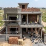 House Construction in Canal Garden Lahore Modern double storey house under construction.