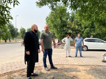 Construction site tour at a project in Lahore