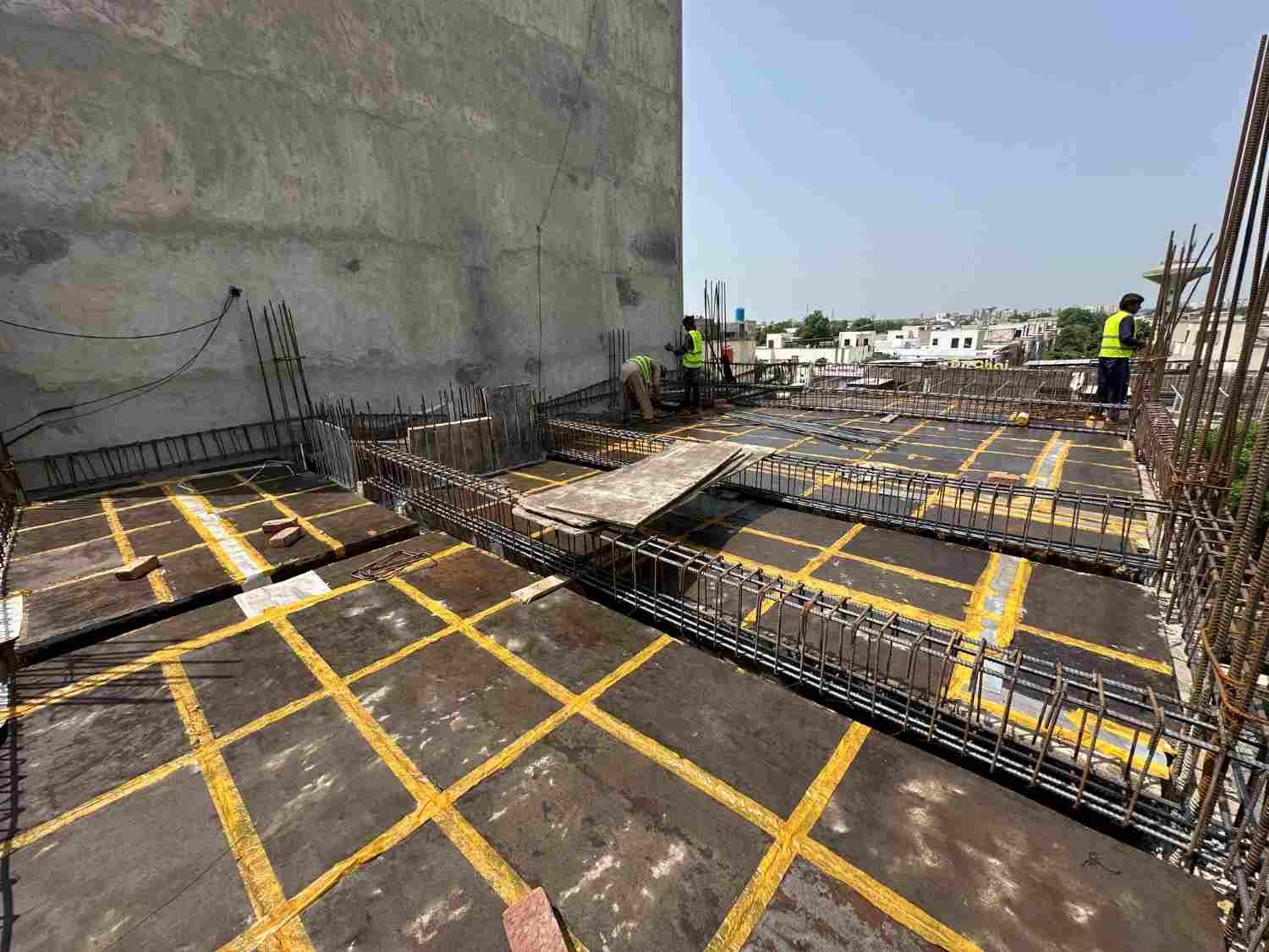 Terrace steel work at a Highland Construction project in Lahore